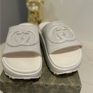 Gucci Silver Slide Sneakers